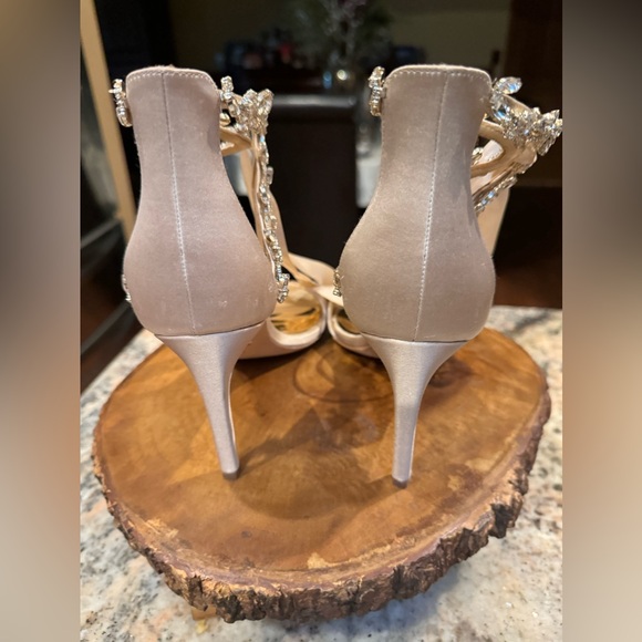 Badgley Mischka champagne heeled wedding / formal shoes. Box included - Picture 9 of 16